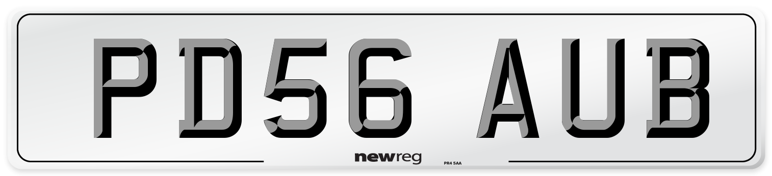 PD56 AUB Number Plate from New Reg
